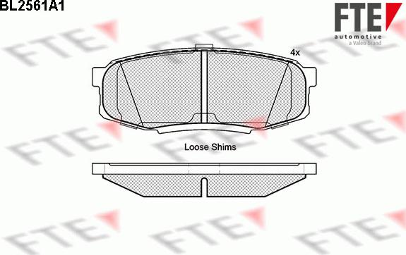 FTE BL2561A1 - Brake Pad Set, disc brake autospares.lv