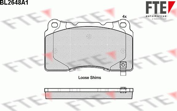 FTE BL2648A1 - Brake Pad Set, disc brake autospares.lv