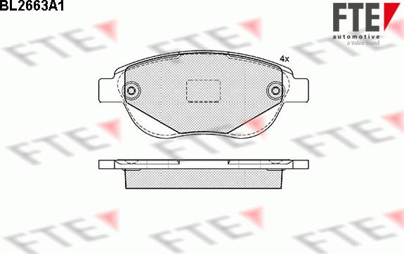 FTE BL2663A1 - Brake Pad Set, disc brake autospares.lv