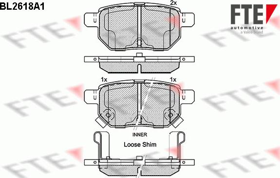 FTE BL2618A1 - Brake Pad Set, disc brake autospares.lv