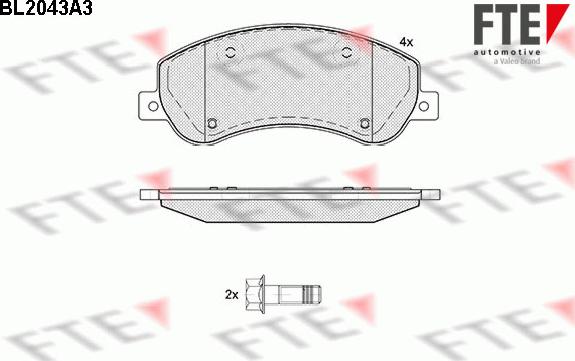 FTE BL2043A3 - Brake Pad Set, disc brake autospares.lv