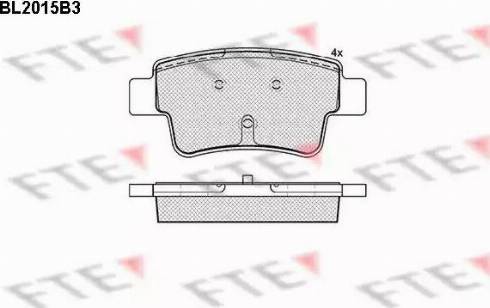 FTE BL2015B3 - Brake Pad Set, disc brake autospares.lv