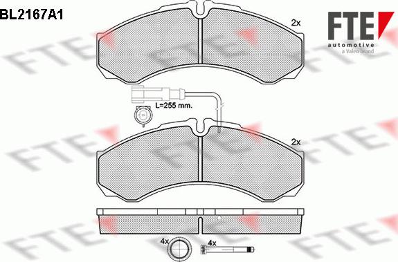 FTE BL2167A1 - Brake Pad Set, disc brake autospares.lv