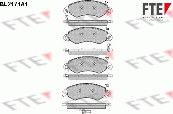 FTE BL2171A1 - Brake Pad Set, disc brake autospares.lv