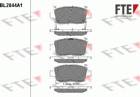 FTE BL2844A1 - Brake Pad Set, disc brake autospares.lv