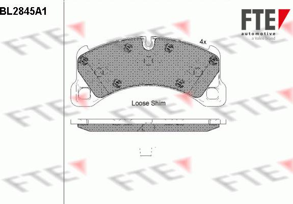 FTE BL2845A1 - Brake Pad Set, disc brake autospares.lv