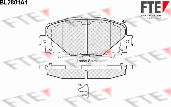 FTE BL2801A1 - Brake Pad Set, disc brake autospares.lv