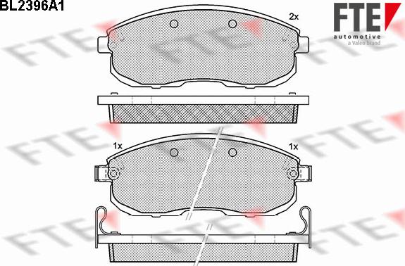 FTE BL2396A1 - Brake Pad Set, disc brake autospares.lv