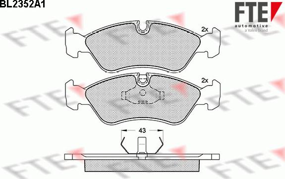 FTE BL2352A1 - Brake Pad Set, disc brake autospares.lv