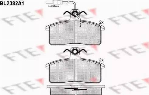 FTE BL2382A1 - Brake Pad Set, disc brake autospares.lv