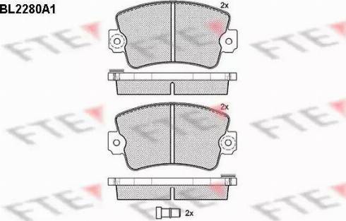 FTE BL2280A1 - Brake Pad Set, disc brake autospares.lv