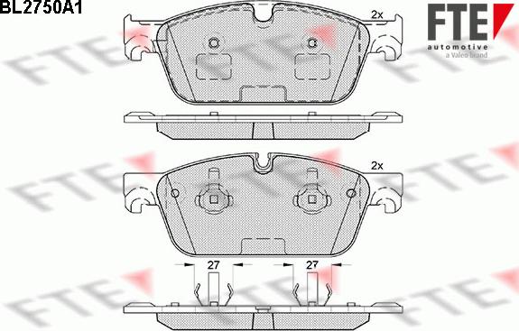 FTE BL2750A1 - Brake Pad Set, disc brake autospares.lv