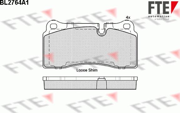 FTE BL2764A1 - Brake Pad Set, disc brake autospares.lv