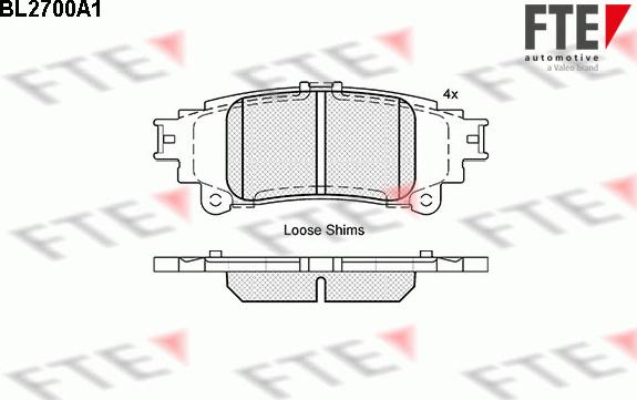 FTE BL2700A1 - Brake Pad Set, disc brake autospares.lv