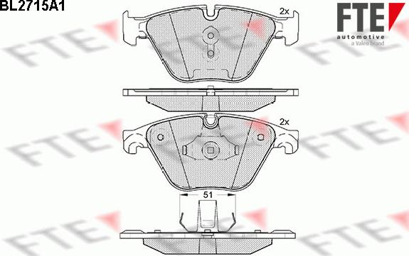 FTE BL2715A1 - Brake Pad Set, disc brake autospares.lv