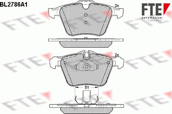 FTE BL2786A1 - Brake Pad Set, disc brake autospares.lv