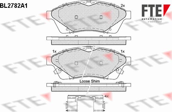 FTE BL2782A1 - Brake Pad Set, disc brake autospares.lv