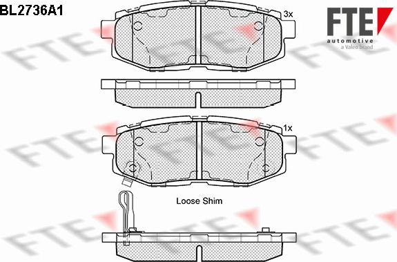 FTE BL2736A1 - Brake Pad Set, disc brake autospares.lv