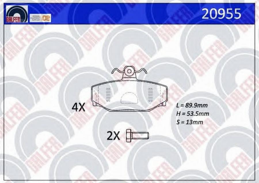 Galfer 20955 - Brake Pad Set, disc brake autospares.lv