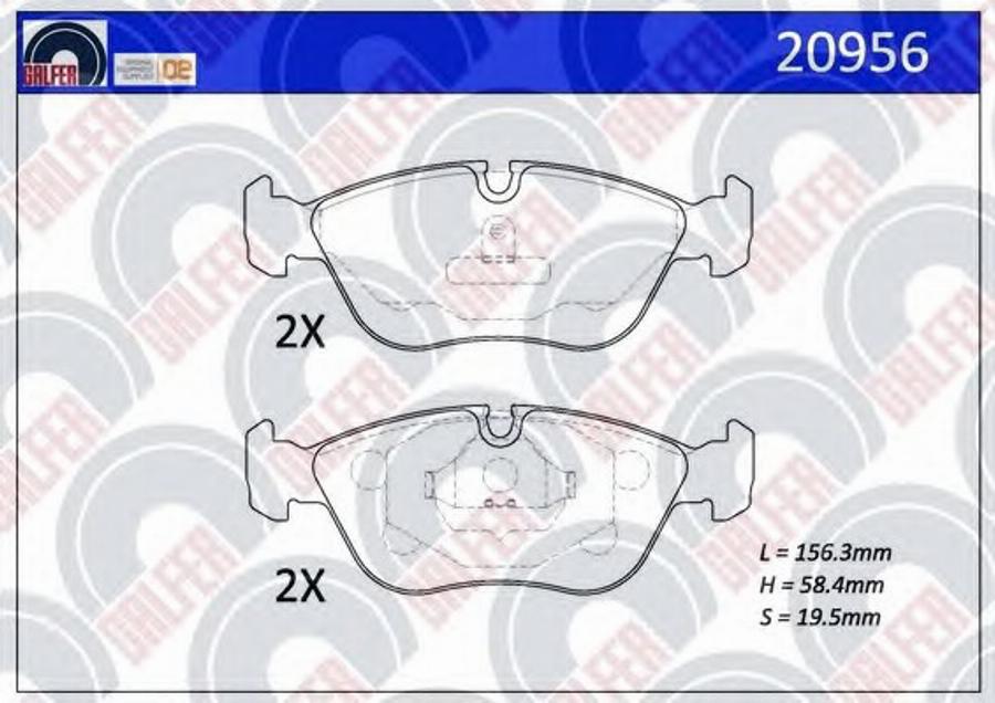 Galfer 20956 - Brake Pad Set, disc brake autospares.lv