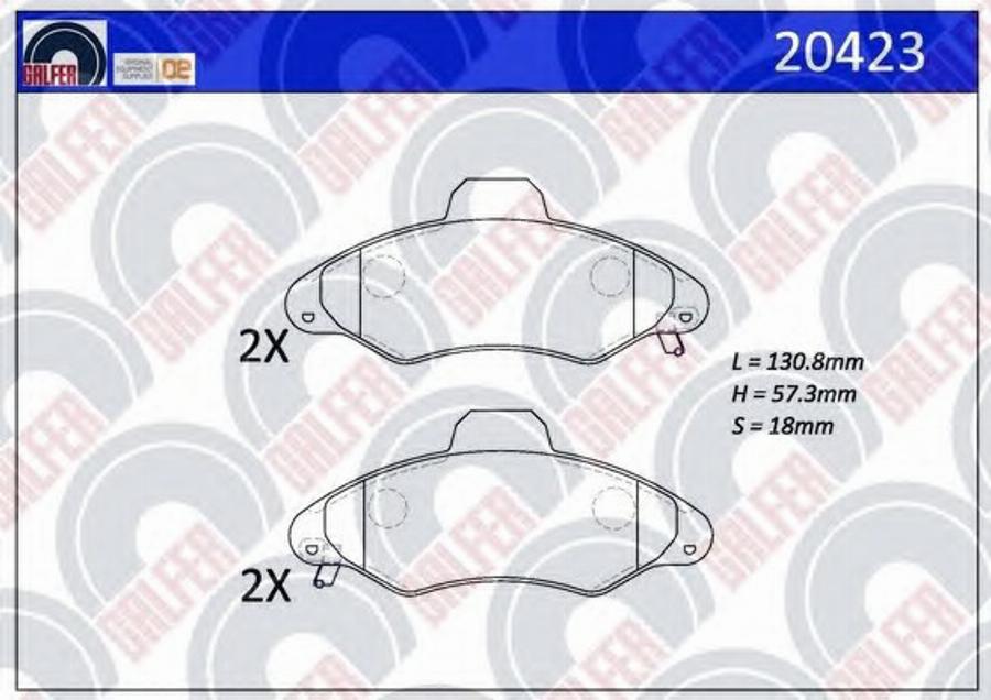 Galfer 20423 - Brake Pad Set, disc brake autospares.lv