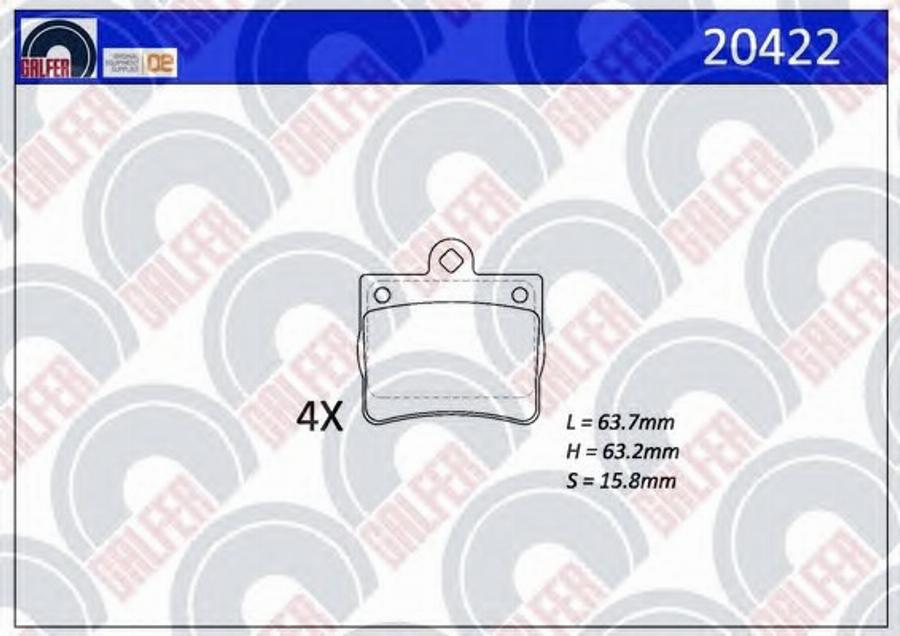 Galfer 20422 - Brake Pad Set, disc brake autospares.lv