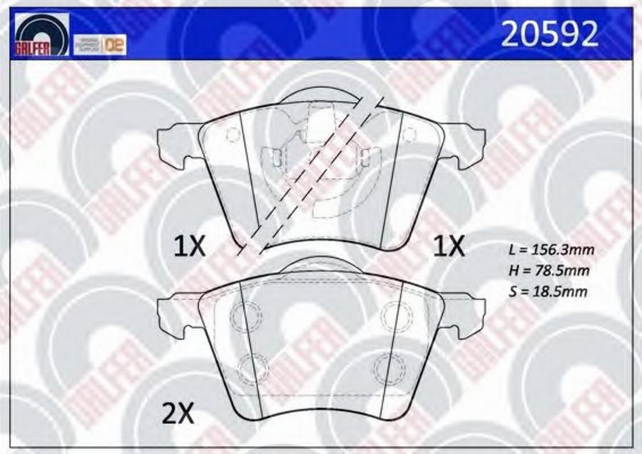 Galfer 20592 - Brake Pad Set, disc brake autospares.lv