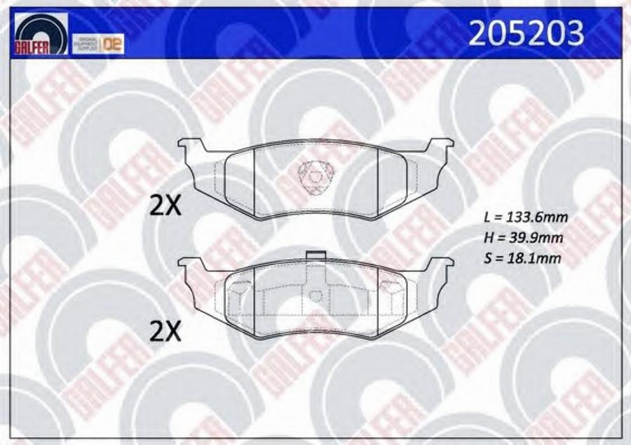 Galfer 205203 - Brake Pad Set, disc brake autospares.lv