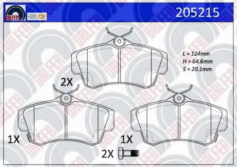 Galfer 205215 - Brake Pad Set, disc brake autospares.lv