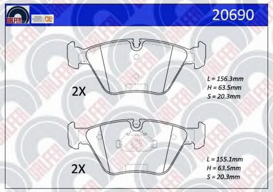 Galfer 20690 - Brake Pad Set, disc brake autospares.lv