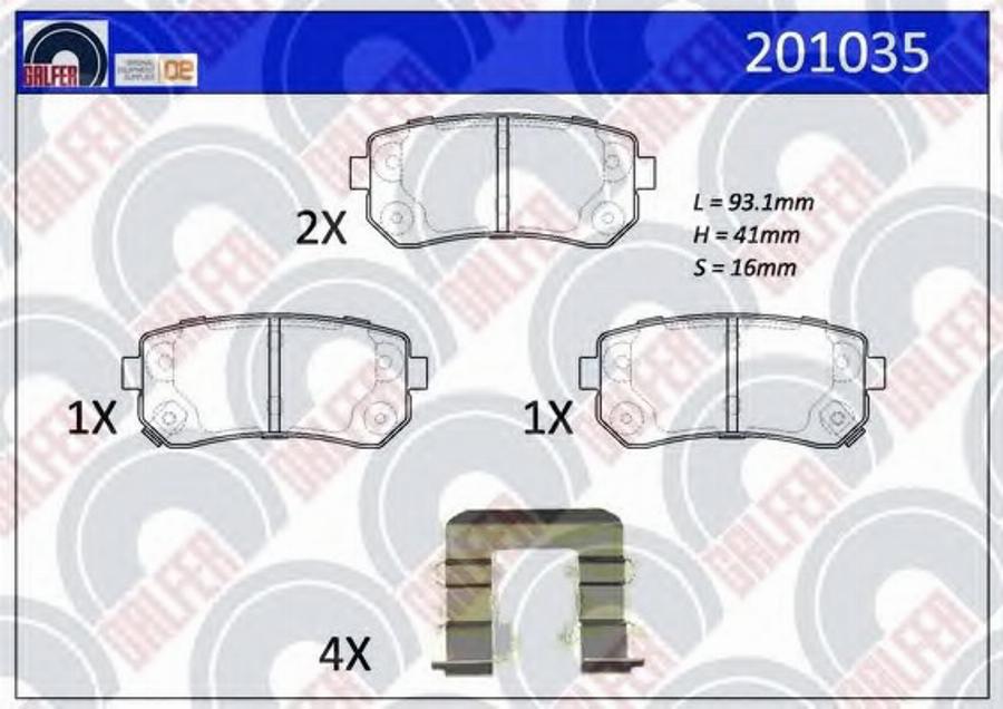 Galfer 201035 - Brake Pad Set, disc brake autospares.lv