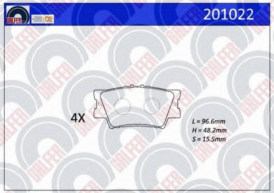 Galfer 201022 - Brake Pad Set, disc brake autospares.lv