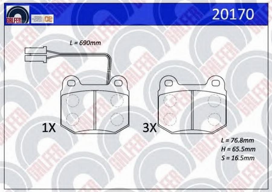 Galfer 20170 - Brake Pad Set, disc brake autospares.lv