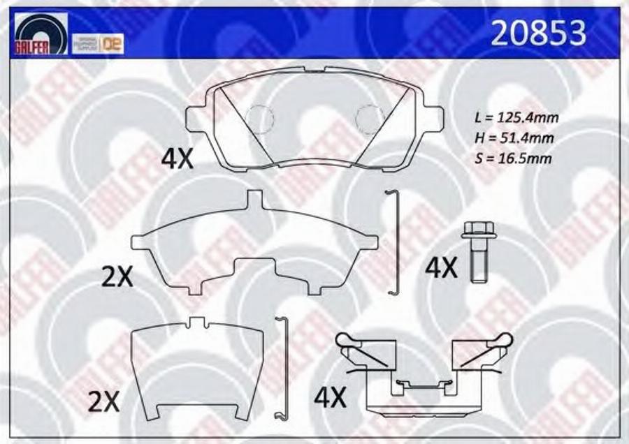 Galfer 20853 - Brake Pad Set, disc brake autospares.lv