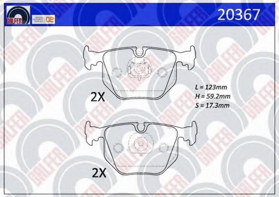 Galfer 20367 - Brake Pad Set, disc brake autospares.lv