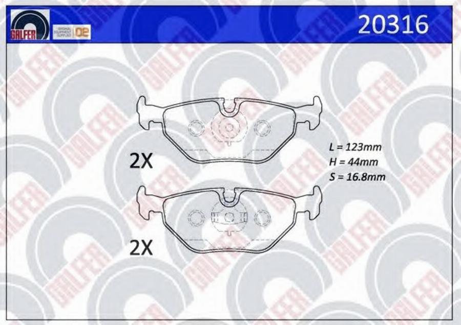 Galfer 20316 - Brake Pad Set, disc brake autospares.lv