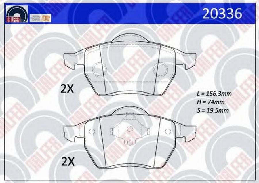 Galfer 20336 - Brake Pad Set, disc brake autospares.lv