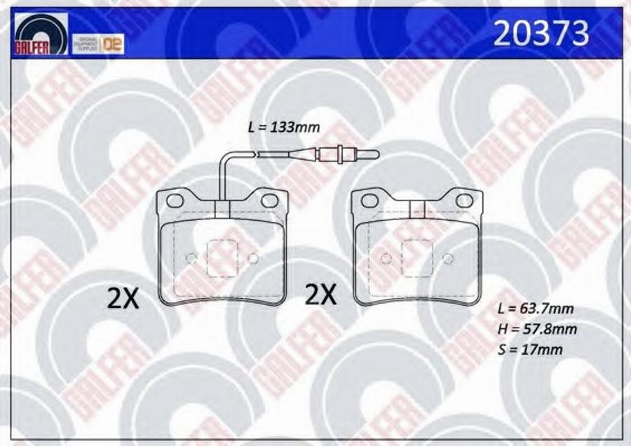 Galfer 20373 - Brake Pad Set, disc brake autospares.lv