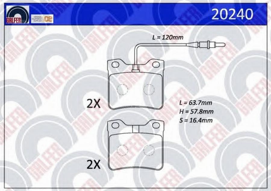 Galfer 20240 - Brake Pad Set, disc brake autospares.lv