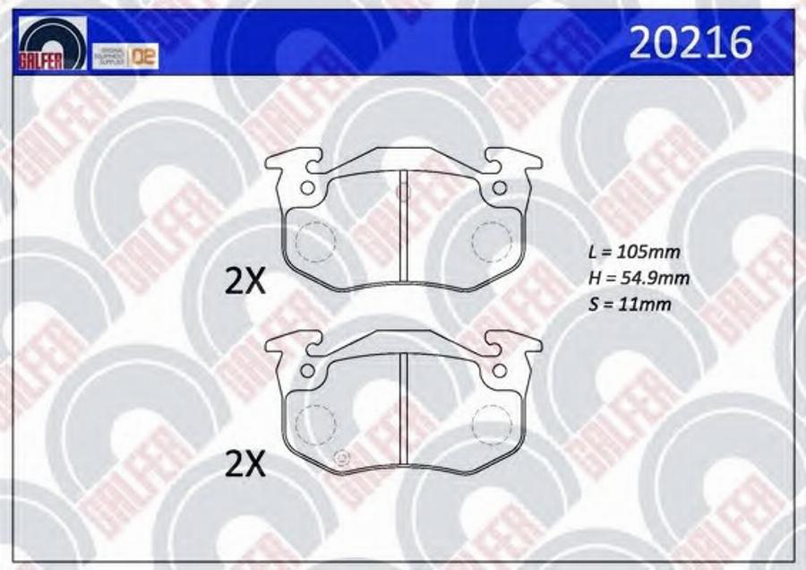 Galfer 20216 - Brake Pad Set, disc brake autospares.lv