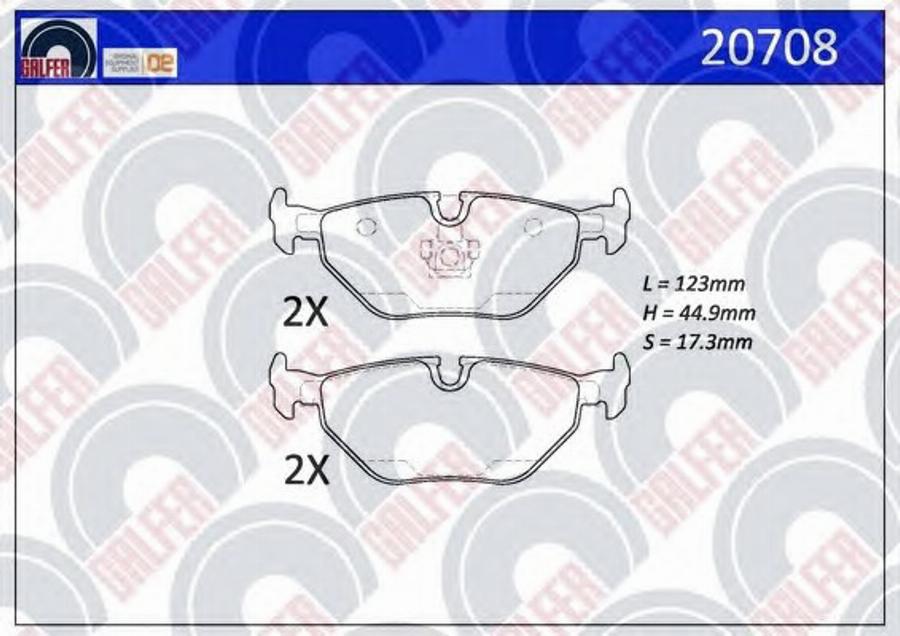 Galfer 20708 - Brake Pad Set, disc brake autospares.lv