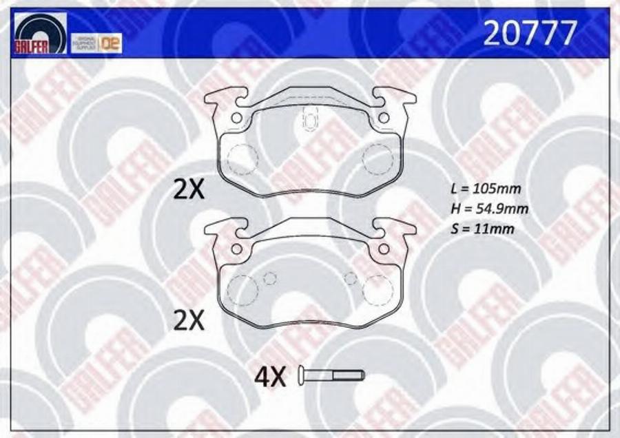 Galfer 20777 - Brake Pad Set, disc brake autospares.lv