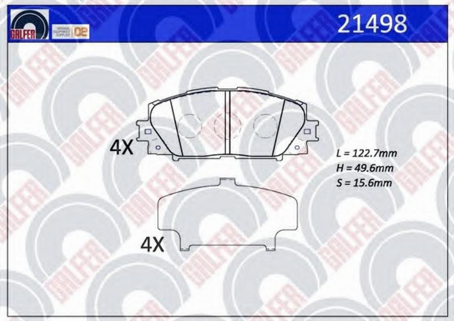 Galfer 21498 - Brake Pad Set, disc brake autospares.lv