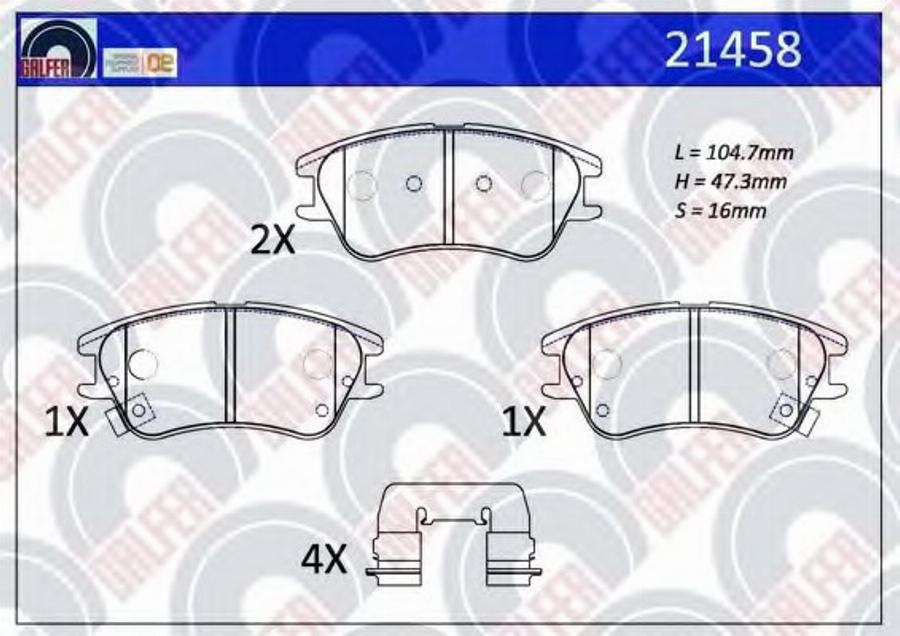 Galfer 21458 - Brake Pad Set, disc brake autospares.lv