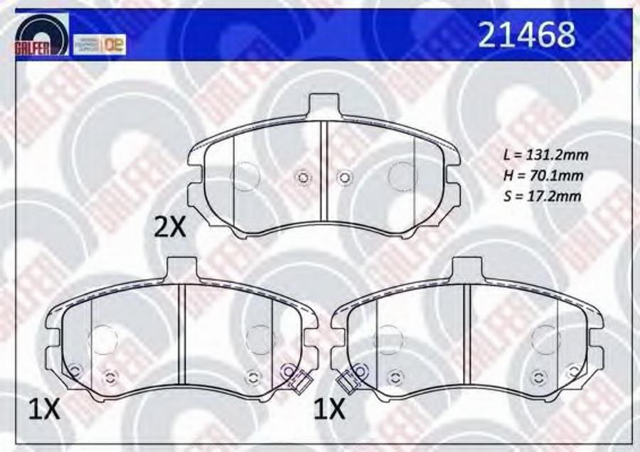 Galfer 21468 - Brake Pad Set, disc brake autospares.lv