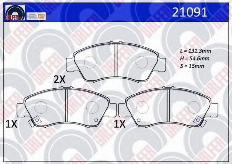 Galfer 21091 - Brake Pad Set, disc brake autospares.lv