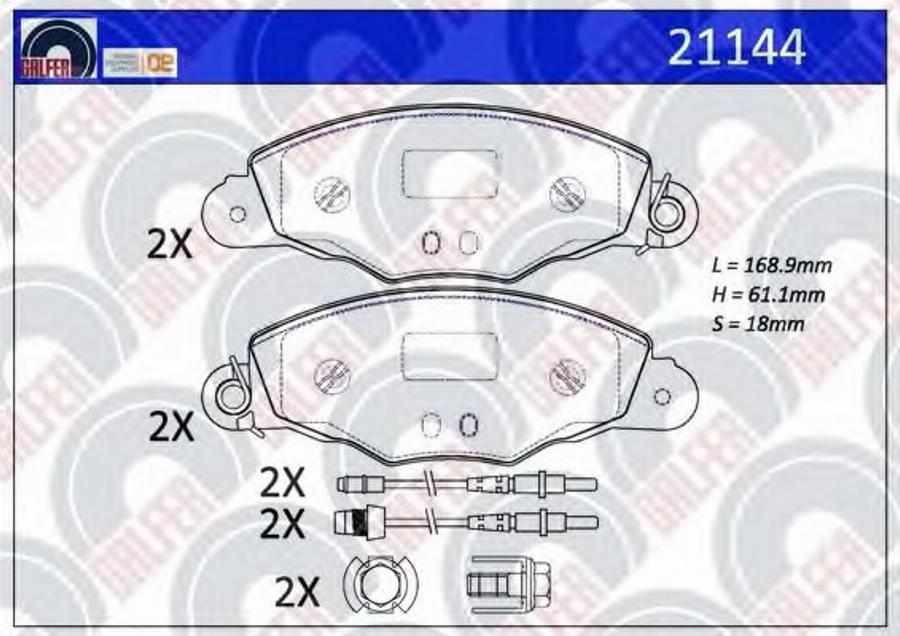 Galfer 21144 - Brake Pad Set, disc brake autospares.lv