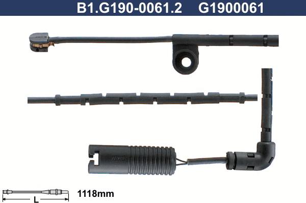 Galfer B1.G190-0061.2 - Warning Contact, brake pad wear autospares.lv