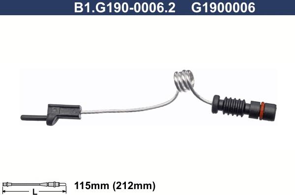 Galfer B1.G190-0006.2 - Warning Contact, brake pad wear autospares.lv