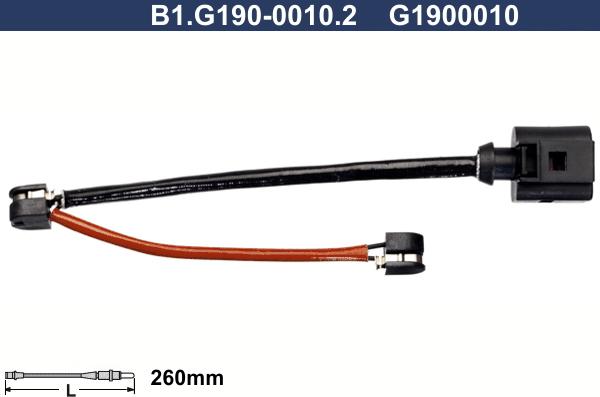 Galfer B1.G190-0010.2 - Warning Contact, brake pad wear autospares.lv